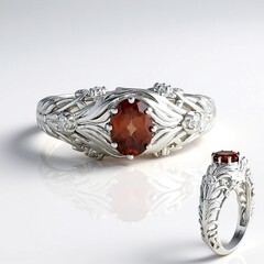 Anello in argento con Zircone Champagne