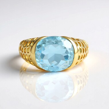 Anillo en plata con Topacio azul cielo (Ornaments by de Melo)