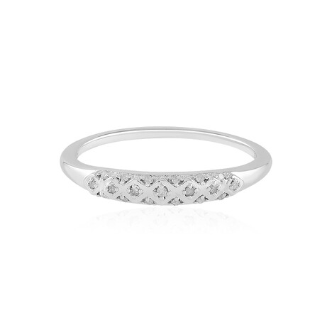 I2 (I) Diamond Silver Ring