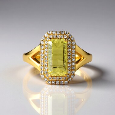 Anello in argento con Quarzo Limone