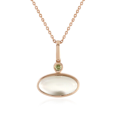 Grüner Mondstein-Silberhalskette (KM by Juwelo)