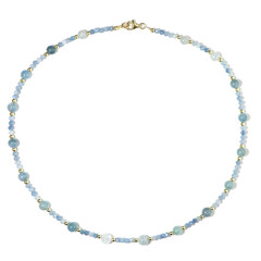 Brasilianischer Aquamarin-Silberhalskette