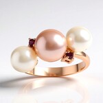 Bague en argent et Perle Ming de couleur pourpre (TPC)