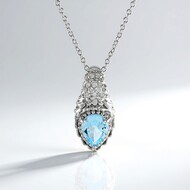 Collar en plata con Topacio azul cielo