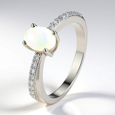 Anello in argento con Opale di Welo