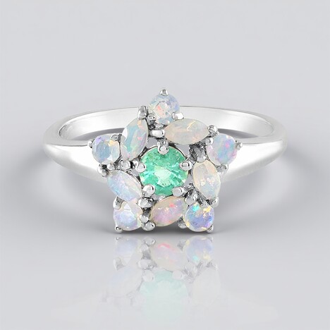 Anello in argento con Smeraldo Russo