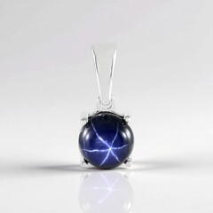 Ciondolo in argento con Zaffiro Stellato Blu