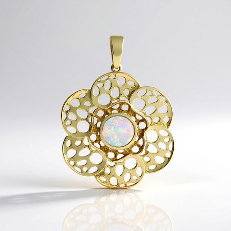 Ciondolo in oro con Opale di Welo AAA (Ornaments by de Melo)