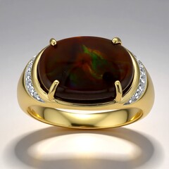 Anello in oro con Agata di Fuoco
