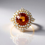 Gouden ring met een hessoniet granaat