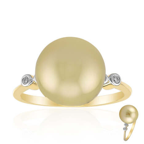 Goldene Kabira-Südseeperlen-Goldring (TPC)