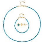 Neonblauer Apatit-Silberset