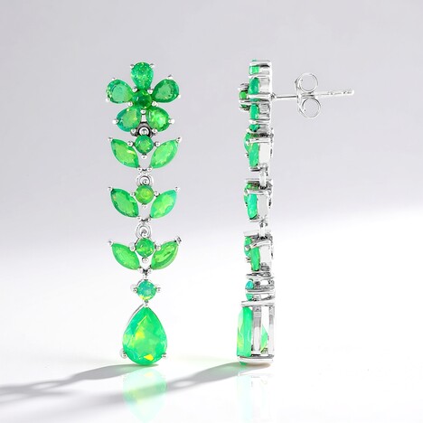 Orecchini in argento con Opale Verde dell'Etiopia