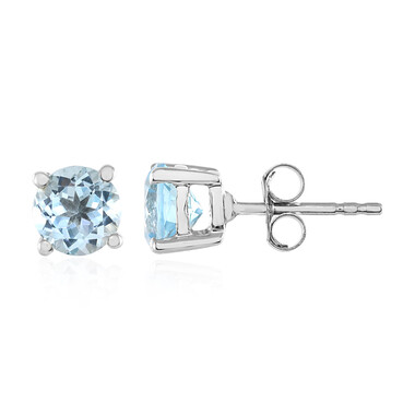 Pendientes en plata con Topacio azul cielo