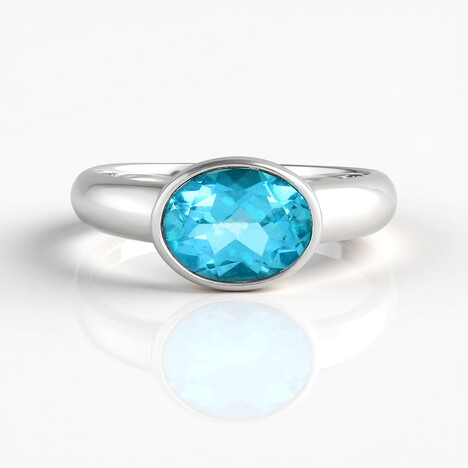 Anello in argento con Topazio Blu Paraiba