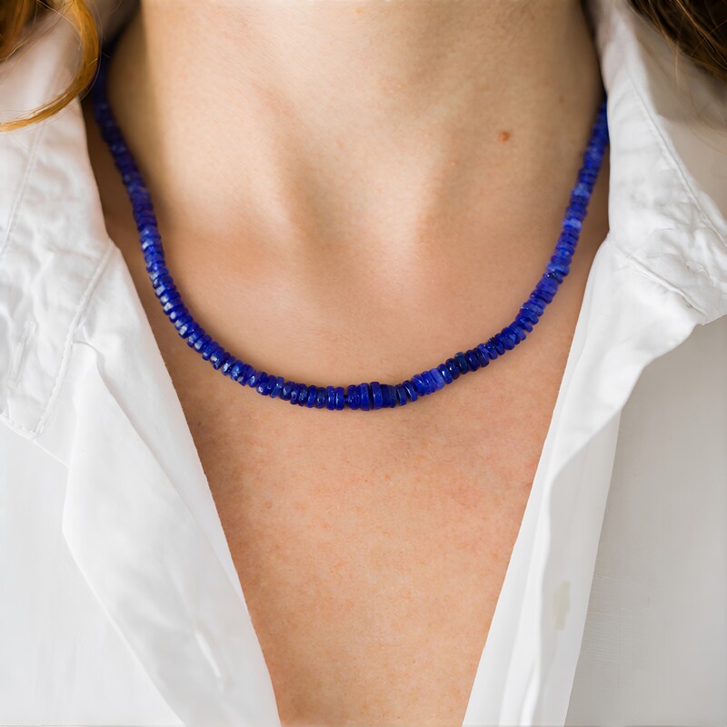 Tansanit-Silberhalskette (Adela Silber)