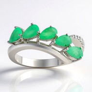 Bague en argent et Emeraude de Nova Era (de Melo Essence)