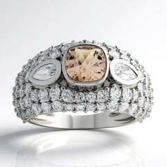 Bague en argent et Morganite du Brésil
