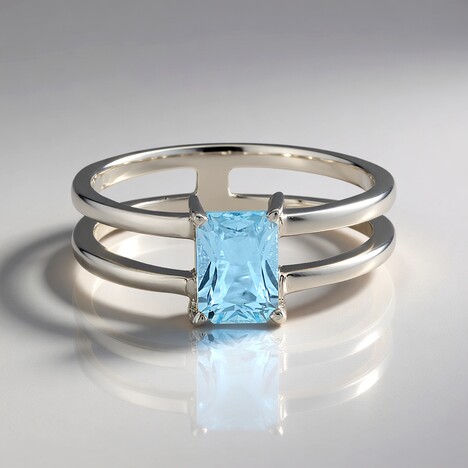 Anello in argento con Topazio Blu Cielo