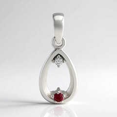 Ciondolo in argento con Berillo Rosso