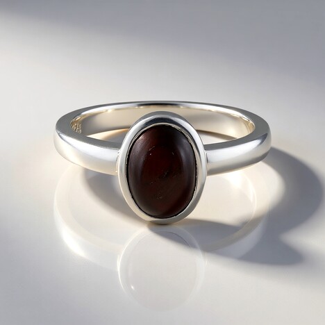 Anello in argento con Occhio di Tigre Rosso