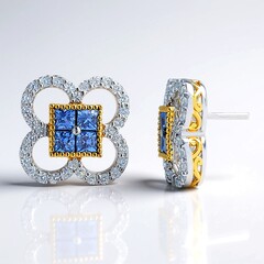 Orecchini in argento con Zaffiro Blu (Gems en Vogue)