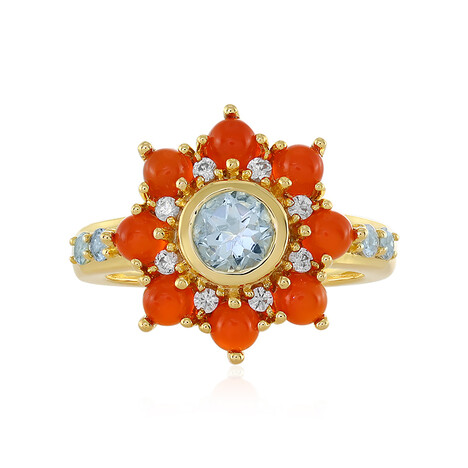 Anillo en plata con Aguamarina