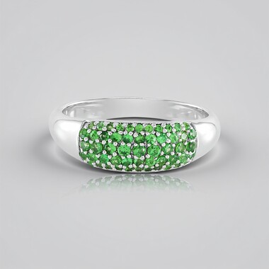 Anillo en plata con Tsavorita de Tanzania