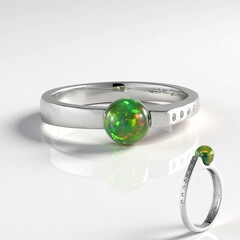 Anello in argento con Opale Mezezo (de Melo Essence)