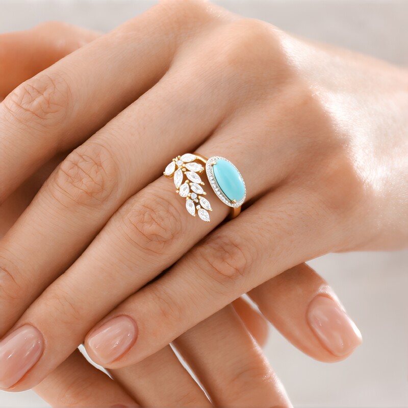 Anillo en plata con Turquesa bella durmiente (de Melo Essence)