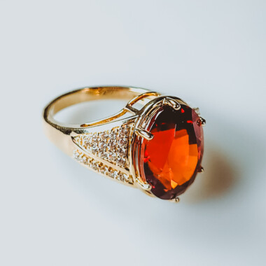 Hessonit-Granat-Goldring