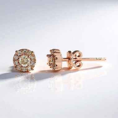 Orecchini in oro con Diamante Rose de France SI1 di Argyle (Annette)