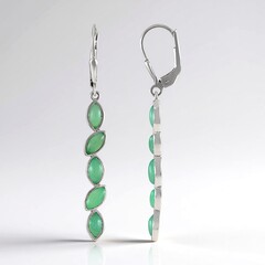 Zilveren oorbellen met chrysopraasstenen