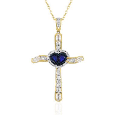 Naszyjnik ze srebra - Spinel kobaltowoniebieski (Gems en Vogue)