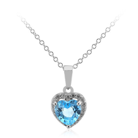 Schweizblauer Topas-Silberhalskette