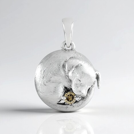 Ciondolo in argento con Diamante Champagne I2 (de Melo Essence)