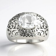 Zilveren ring met een witte kwarts (SAELOCANA)