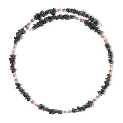 Stalen halsband met Zwarte Hematieten (Riya)