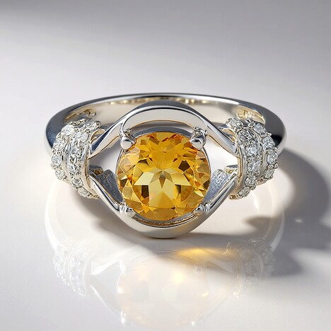 Anello in argento con Citrino