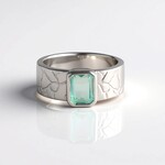 Anello in argento con Smeraldo Color Paraiba (SAELOCANA)
