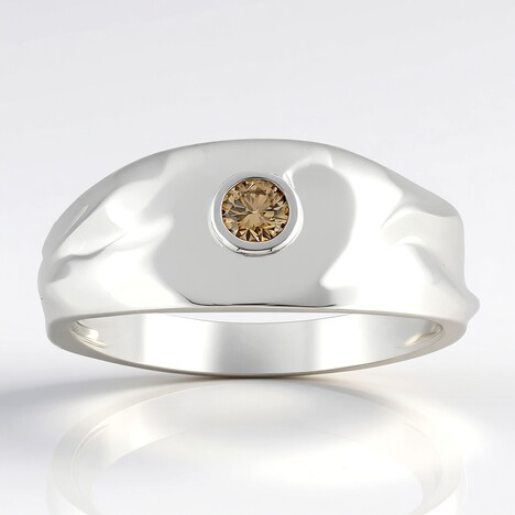 Anello in argento con Diamante Cognac d‘Argyle SI2 (de Melo)