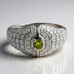 Anello placcato in platino con Tormalina Cuprian