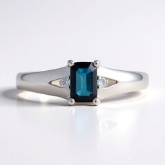 Anello in oro con Zaffiro Ceylon Blu