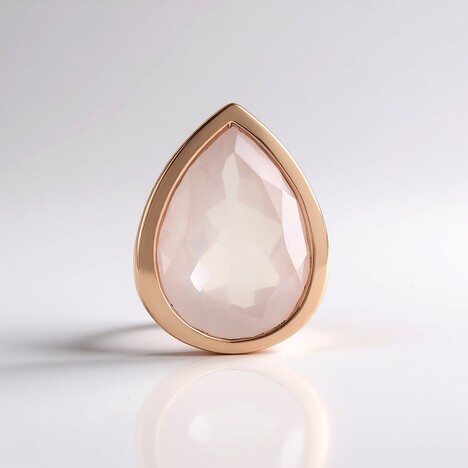 Ciondolo in argento con Quarzo Rosa (MONOSONO COLLECTION)