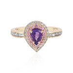 Purpurfarbener Ceylon-Saphir-Goldring (Adela Gold)