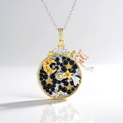 Collana in argento con Spinello Nero (Gems en Vogue)