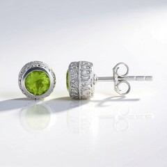 Orecchini in argento con Peridoto (de Melo Essence)