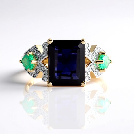Anello in oro con Iolite (SUHANA)
