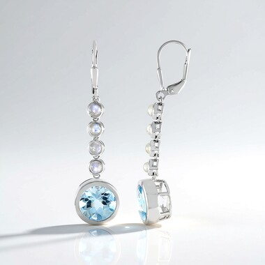 Sky Blue Topaz Silver Earrings (KM by Juwelo)