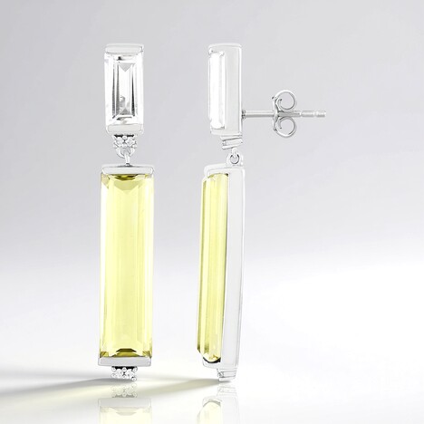 Orecchini in argento con Quarzo Limone